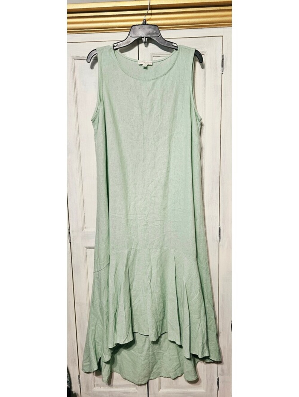 Cynthia Rowley Light Green Sleeveless Linen Blend Dress. Size Medium
